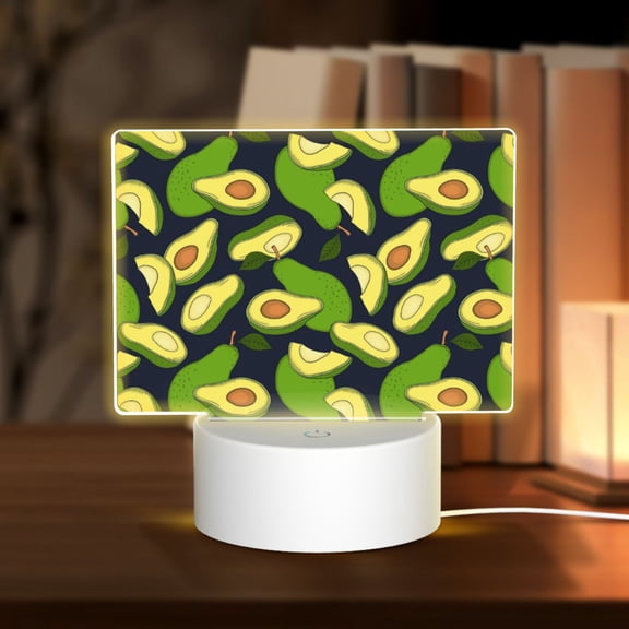 Vsdgher Fresh Avocado Rectangular Acrylic Night Light Acrylic Sleep Night Light Friend Gifts for Birthday Gifts for Women Teens Boys Girls