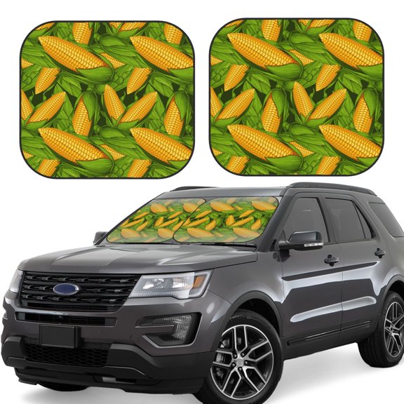 Vsdgher Fresh Corn 1 Print Car Windshield Sun Shade, Reflective Sunshade Window Sunshade Sun Visor Protector Fit for Cars,Trucks,SUVs-Medium