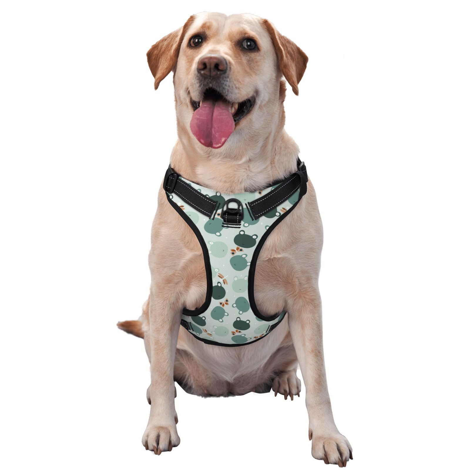 Vsdgher Frog And Dragonflies Dog Harness, No-Pull Pet Harness, Dog Vest, Pet Vest for Small to Large Dogs-Medium