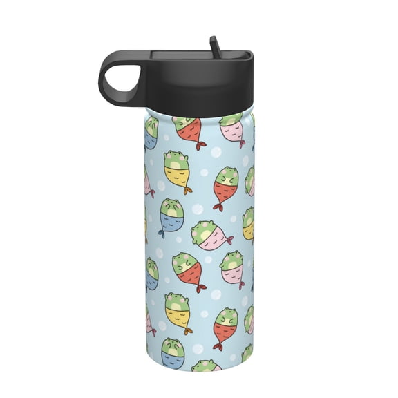 Vsdgher Frog In Mermaid for Insulated Stainless Steel Water Bottle,18oz Sports Water Bottle Stainless Steel Reusable Tumbler for Sports, Travel, and School