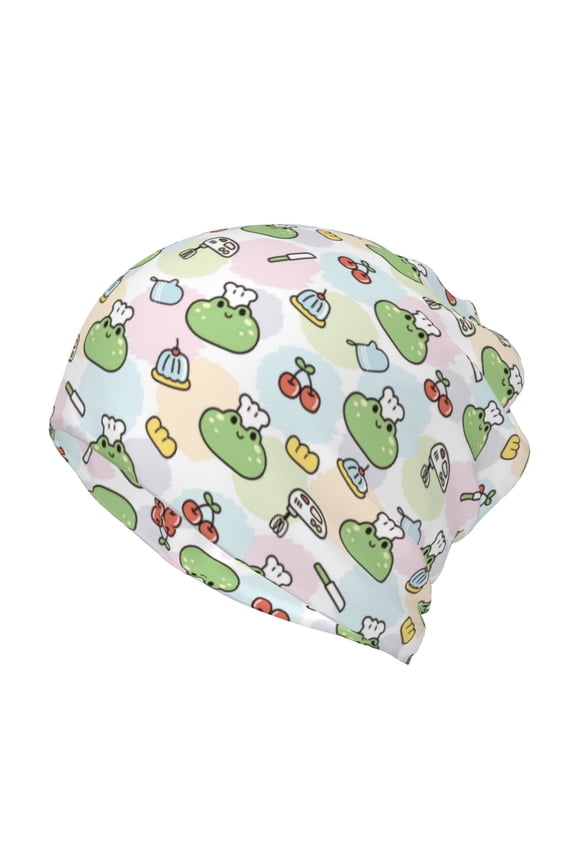 Frog Wear Chef Hat Slouchy Beanie Hat for Men/Women, Skull Cap Chemo Cap Night Sleeping Cap