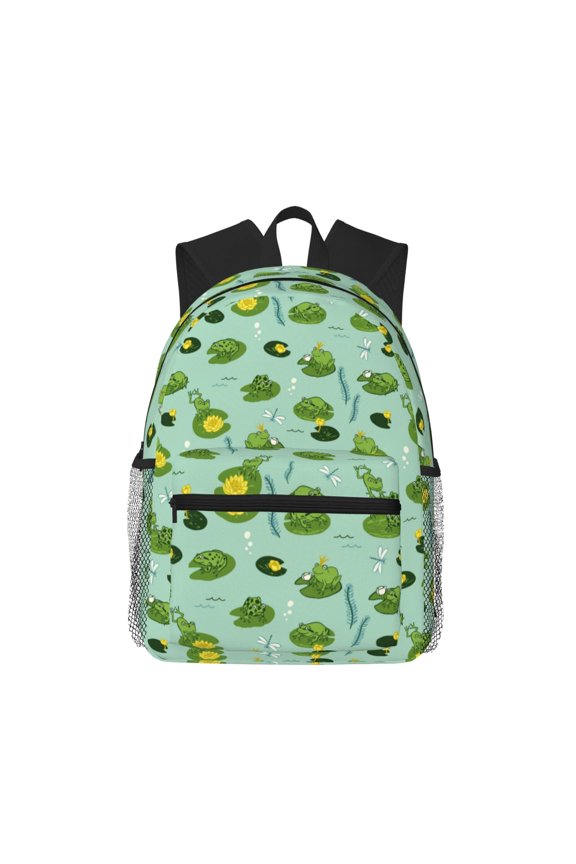Froggs In The Lake Unisex Large Capacity Bookbag, Schoolbag, Casual Daypack for High School, College, Teens, Travel, Work