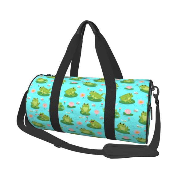 Vsdgher Frogs And Aquatic Plants 45L Foldable Duffel Bag, Sports Gym Bag,Overnight Bag, Portable Weekender Bag for Airplanes