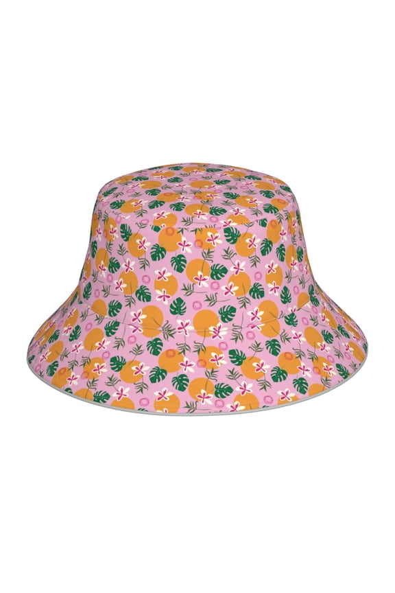 Fruit Print Bucket Hat for Men&Women Bucket Hat Reversible Summer Double-Side-Wear Travel Gardening, Beach, Camping, Hiking, Fishing Cap