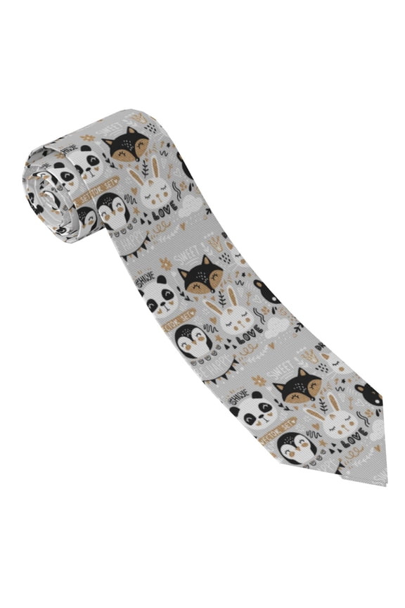Funny Animals Series Print Ties for Men 4.7" Formal Necktie Wedding Accessory Men's Business Ties for Wedding Bussiness Work