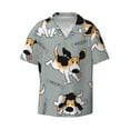 thumbnail image 1 of Vsdgher Funny Beagle Active Dog Print Men's Wrinkle Free Untucked Cuban Shirt Business Casual Button Down Shirts Short Sleeve Shirt, 1 of 7