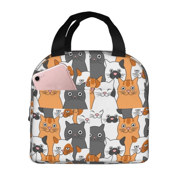 Vsdgher Funny Cats Lunch Bag, Lunch Box for Women Adult Men, Lunch Tote Insulated Cooler Lunch Container for Work/Office/Picnic/Travel
