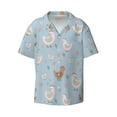 thumbnail image 1 of Vsdgher Funny Chicken Print Men's Wrinkle Free Untucked Cuban Shirt Business Casual Button Down Shirts Short Sleeve Shirt, 1 of 7