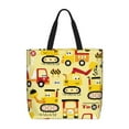 thumbnail image 1 of Vsdgher Funny Construction Vehicles print Tote Bag for Women Shoulder Bag with Zipper Large Shoulder Bag Handle Handbag Portable Washable for Travel, Work, 1 of 8