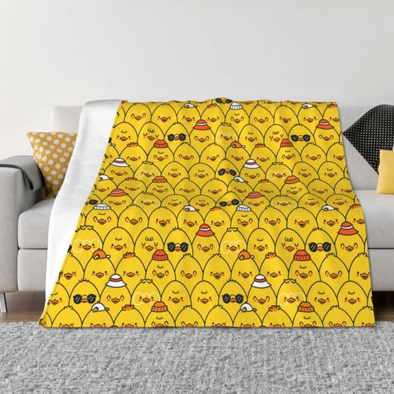 Vsdgher Funny Ducks Pattern Fleece Throw Blanket, Horizontal Fleece Bedding Home Decor for Couch & Bed All Season Use -40"x30"
