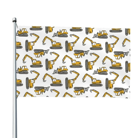 Vsdgher Funny Excavator Print Outdoor Decorative Flag 4x6ft, Suitable for outdoor decoration, can be hung indoors, on outdoor lawns, balconies, parties
