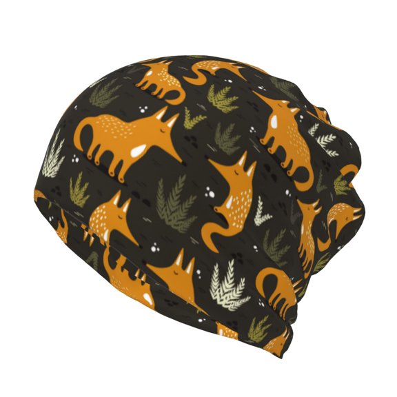 Vsdgher Funny Fox by the Field Slouchy Beanie Hat for Men/Women, Skull Cap Chemo Cap Night Sleeping Cap