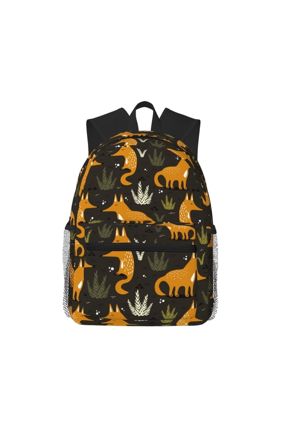 Funny Fox by the Field Unisex Large Capacity Bookbag, Schoolbag, Casual Daypack for High School, College, Teens, Travel, Work