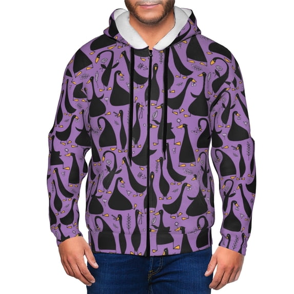 Vsdgher Funny Goose Mens Hoodies Zip Hoodie, Hoodies for Men, Zip-up Hooded Sweatshirt-3X-Large