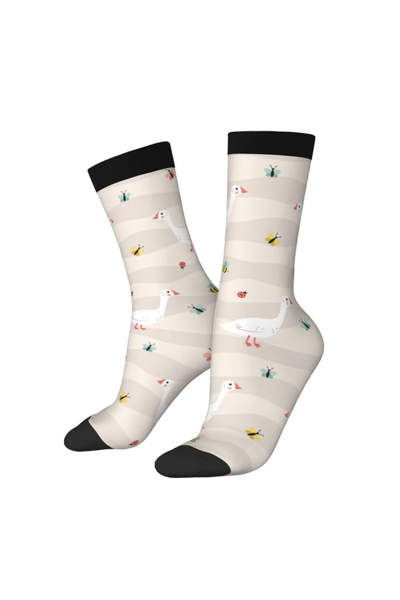 Funny Goose1 Crew Socks for Men & Women, Breathable Casual Athletic Ankle Socks