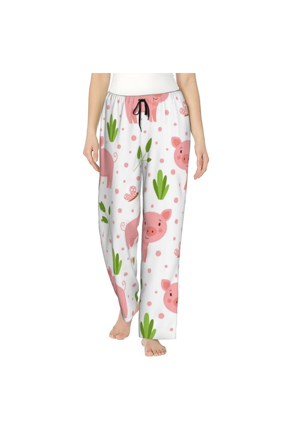 Funny Little Pigs Women’s Womens Pajama Pants, Lounge Wide Leg PantsLounge Pants,Sleep Bottoms, Lounge for Women-Medium