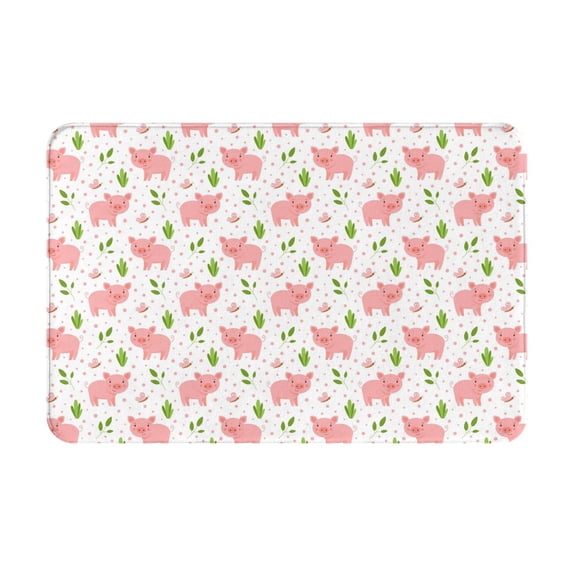 Vsdgher Funny Little Pigs print Flannel Anti-Slip Floor Mat Comfort Mat Floor Carpet for Decor, Non-Slip, Home, Office, Laundry, Durable