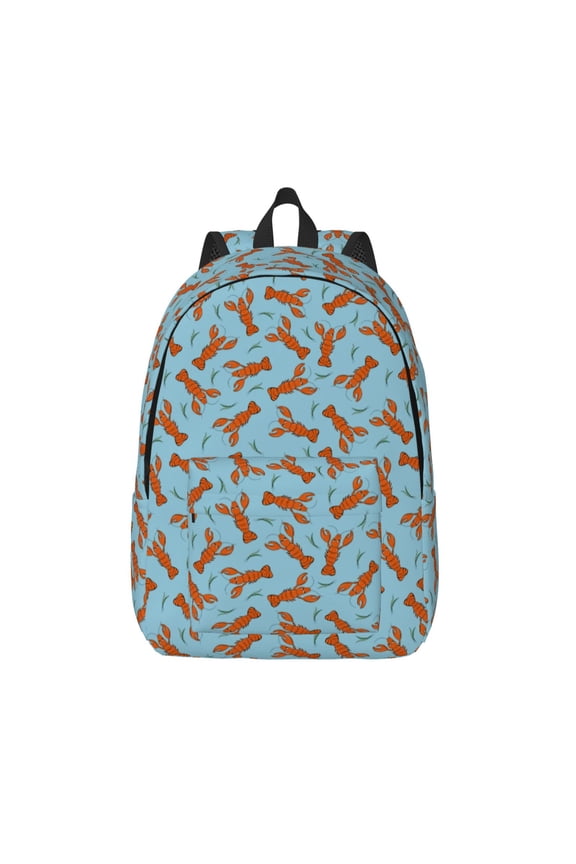 Funny Lobsters Print Canvas Backpack Travel Rucksack Unisex Knapsack 15.7/17.7Inch Laptop Backpack for Work,College -Medium
