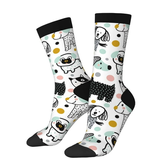 Vsdgher Funny Puppy Crew Socks for Men & Women, Breathable Casual Athletic Ankle Socks