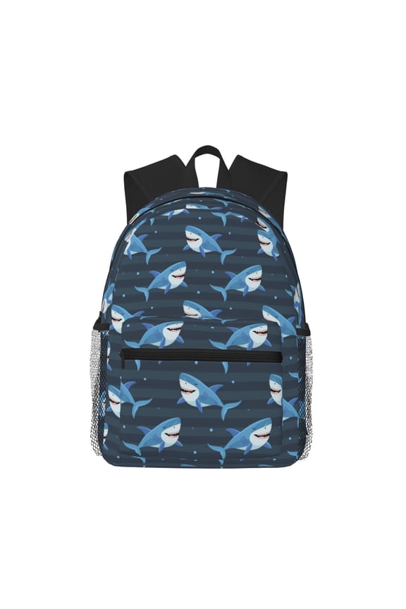 Funny Sharks Unisex Large Capacity Bookbag, Schoolbag, Casual Daypack for High School, College, Teens, Travel, Work