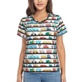 thumbnail image 1 of Vsdgher Funny Transport Women Shirts V Neck Short Sleeve Tops T-Shirt Basic Tees, S to 3XLX-Large, 1 of 5