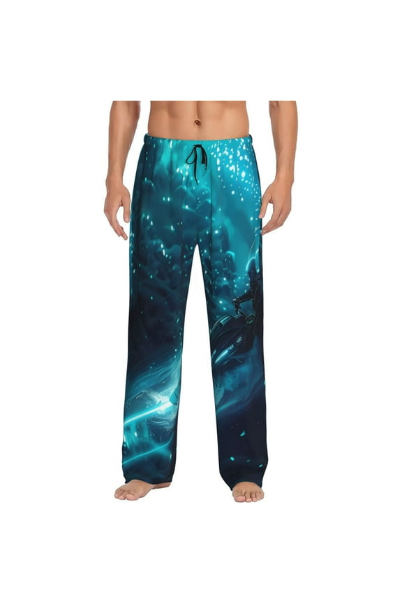 Futuristic Jet Ski Adventure Mens Pajama Pants Sleep & Lounge Pants, PJ Pants-Small