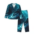 thumbnail image 1 of Vsdgher Futuristic Jet Ski Adventure Pajamas Set Long Sleeve Sleepwear Womens Button Down Nightwear Pj Sets-XX-Large, 1 of 7