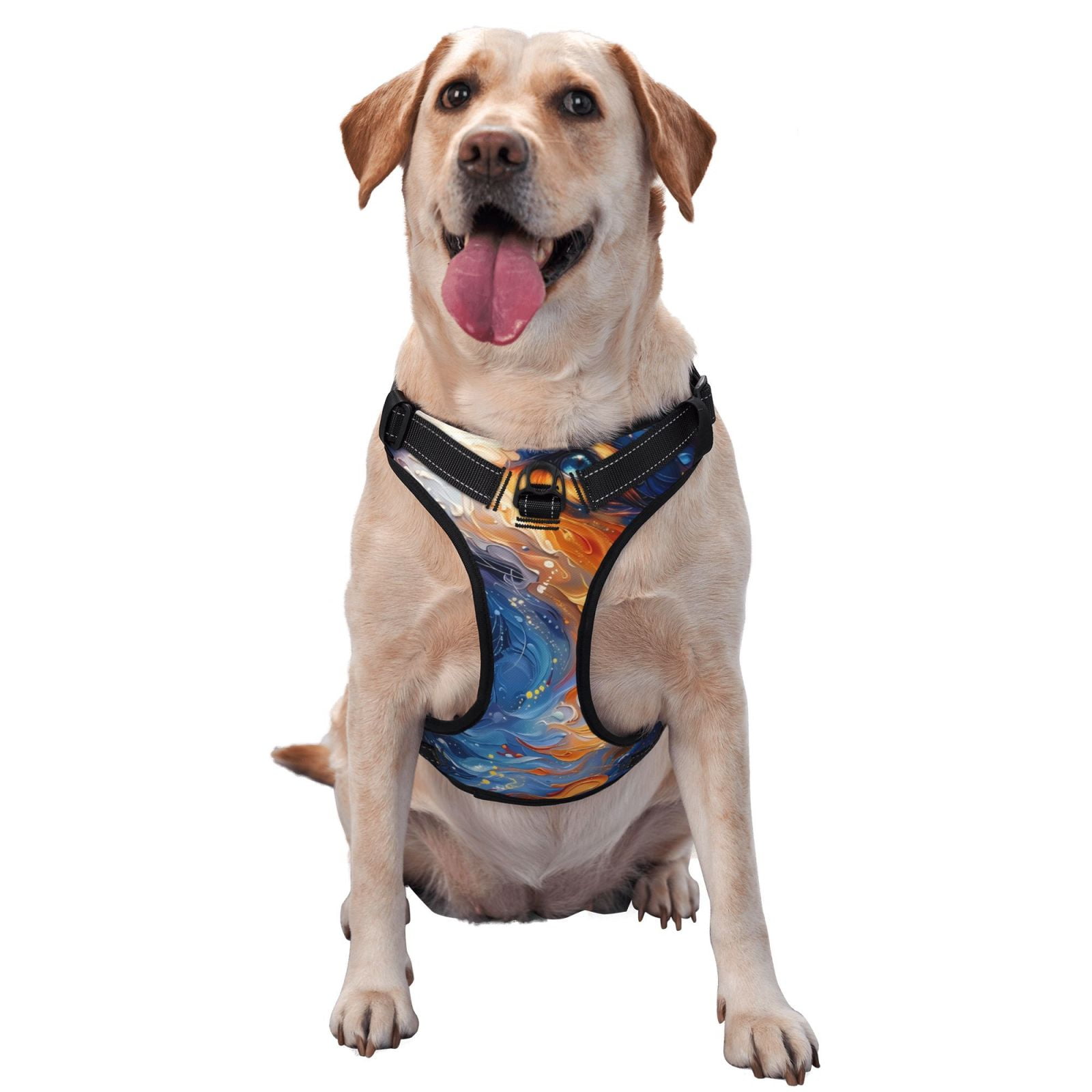Vsdgher Galactic Dog Swirls Art Dog Harness, No-Pull Pet Harness, Dog Vest, Pet Vest for Small to Large Dogs-X-Large