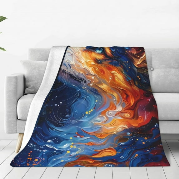 Vsdgher Galactic Dog Swirls Art Ultra-Soft Micro flannel Blanket Throw Blankets for Couch Sofa, Bed (4 sizes)-60"x50"