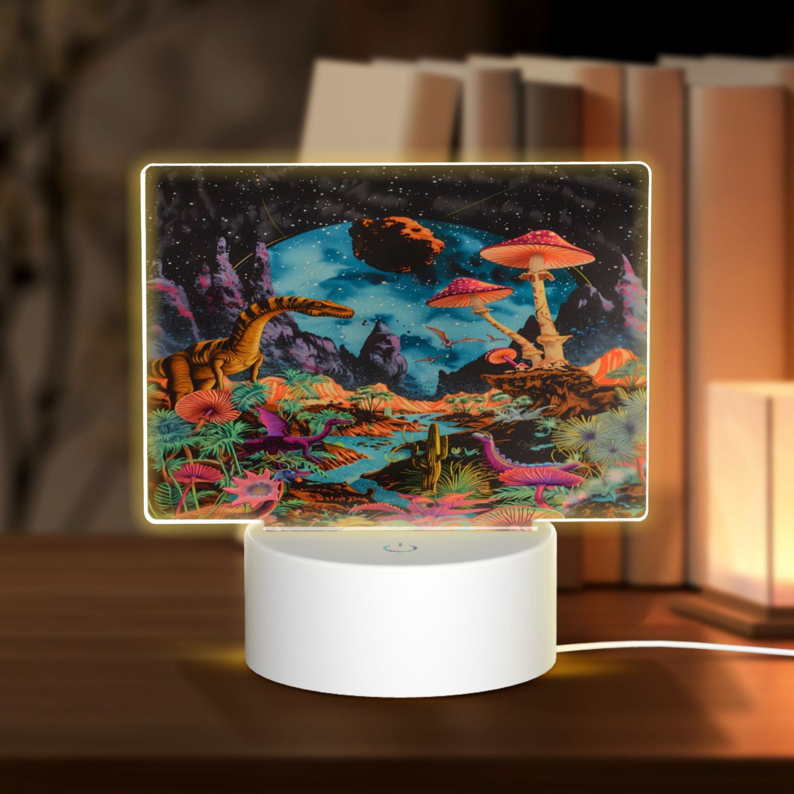 Vsdgher Galactic Jungle Dinosaurs Rectangular Acrylic Night Light ...