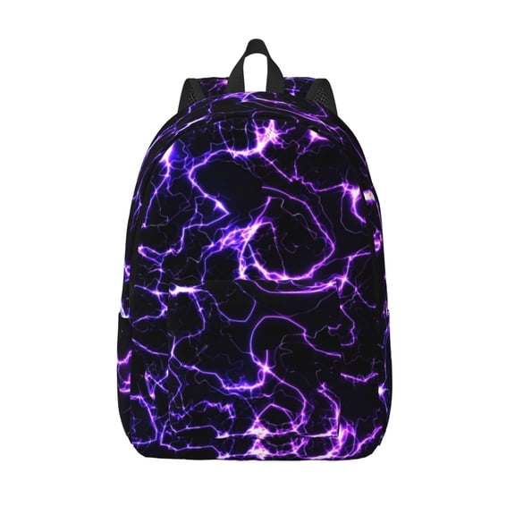 Vsdgher Galaxy Lightning Print Canvas Backpack Travel Rucksack Unisex Knapsack 15.7/17.7Inch Laptop Backpack for Work,College -Medium