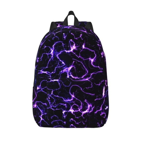 Vsdgher Galaxy Lightning Print Canvas Backpack Travel Rucksack Unisex Knapsack 15.7/17.7Inch Laptop Backpack for Work,College -Small