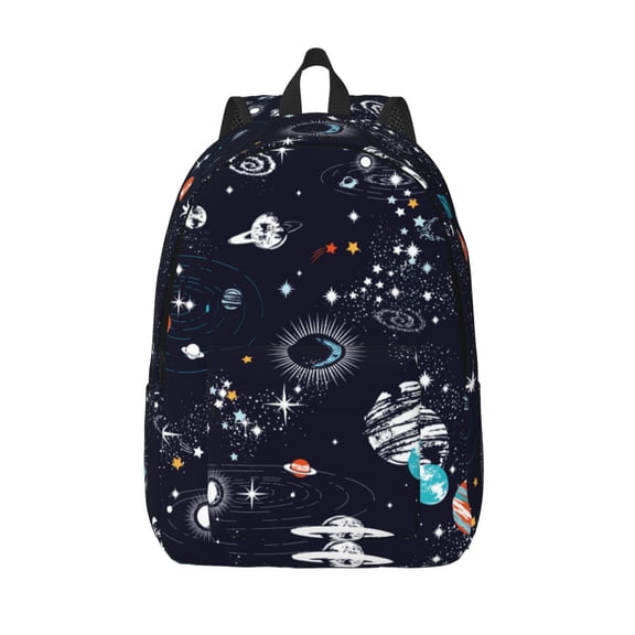 Vsdgher Galaxy2 Print Canvas Backpack Travel Rucksack Unisex Knapsack 15.7/17.7Inch Laptop Backpack for Work,College -Small