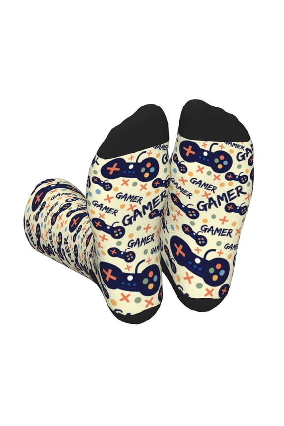 Game Controller Unisex Crew Socks Lightweight Breathable Ventilation Ankle Socks, Mid-calf socks for Daily