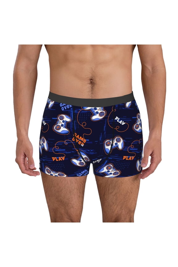 Game Pads Pattern Men's Boxer Brief Underwear,Soft Funny Underwear for Men-Small