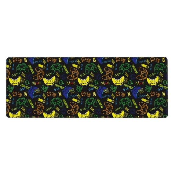 Vsdgher Game Play for Mouse Pad with Stitched Edges,Desk mat for Laptop,Computer & PC, Wristing Pad for Gamer,Office & Home,12 x 31.5 in