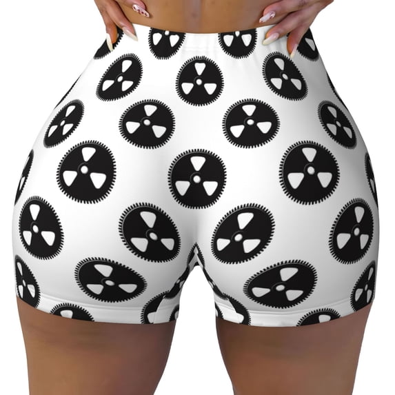 Vsdgher Gear Tools print Workout Shorts for Women Seamless Soft Smooth Gym Yoga Scrunch Active Exercise Fitness Shorts