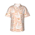thumbnail image 1 of Vsdgher Geese and Flower Print Men's Hawaiian Shirts Button Down Tropical Holiday Beach Shirts Vacation Clothes,Medium, 1 of 7