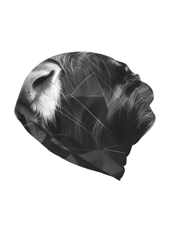Geometric Bull Design Slouchy Beanie Hat for Men/Women, Skull Cap Chemo Cap Night Sleeping Cap