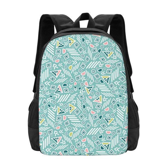Vsdgher Geometric Elements Print Backpack for Women Men School Bookbag with Laptop Compartment for College Work Travel, Simple Fashion Casual Daypack, Fit 15" Laptop