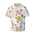 thumbnail image 1 of Vsdgher Geometric Spots Print Men's Wrinkle Free Untucked Cuban Shirt Business Casual Button Down Shirts Short Sleeve Shirt, 1 of 7