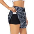 thumbnail image 1 of Vsdgher Geometry Flower Print Women's Running Double Layer Shorts High Waisted with Pockets Elastic Yoga Workout Athletic Gym Sports, 1 of 8
