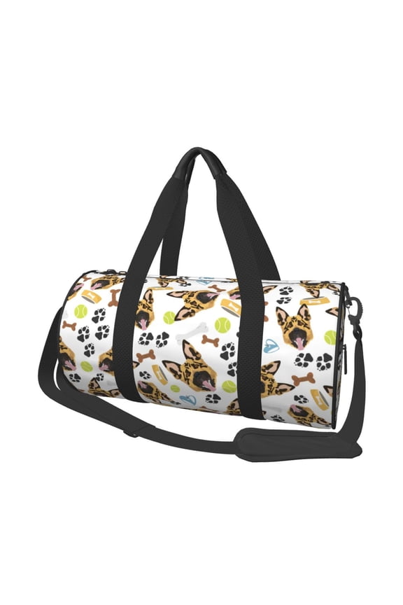 German Shepherd Dog 45L Foldable Duffel Bag, Sports Gym Bag,Overnight Bag, Portable Weekender Bag for Airplanes