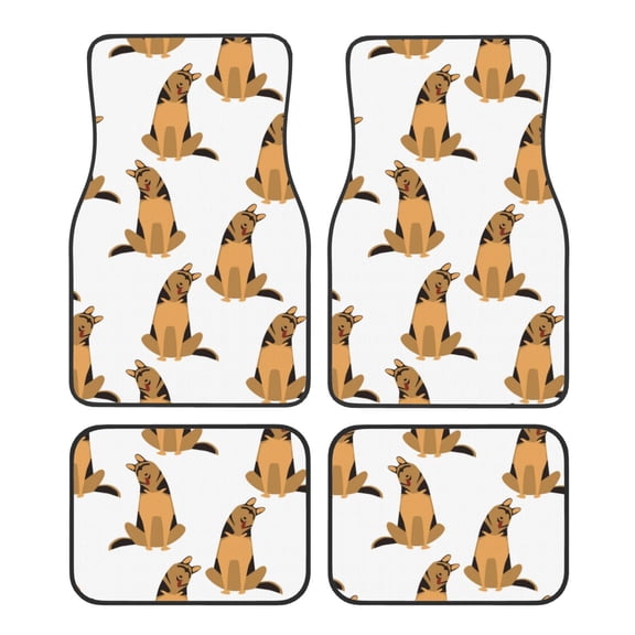 Vsdgher German Shepherd Dog Car Foot Mat Set of 4 Pieces Universal Floor Liner Car Accessories Fits Most Cars, Trucks, Vans, sedans, SUV