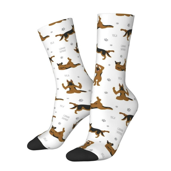Vsdgher German Shepherd Dog Crew Socks for Men & Women, Breathable Casual Athletic Ankle Socks