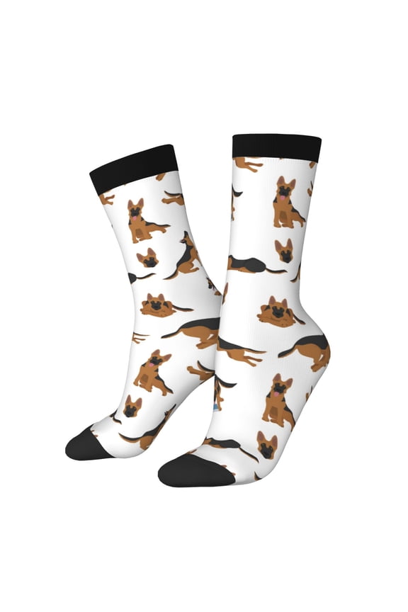 German Shepherd Dog Crew Socks for Men & Women, Breathable Casual Athletic Ankle Socks