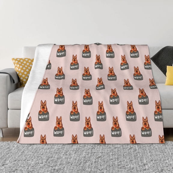Vsdgher German Shepherd Dog Pattern Fleece Throw Blanket, Horizontal Fleece Bedding Home Decor for Couch & Bed All Season Use -80"x60"