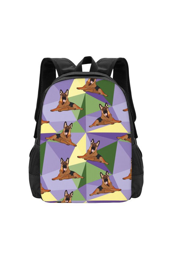 German Shepherd Dog Print Backpack for Women Men School Bookbag with Laptop Compartment for College Work Travel, Simple Fashion Casual Daypack, Fit 15" Laptop