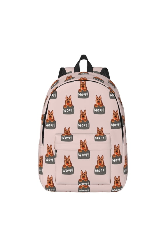 German Shepherd Dog Print Canvas Backpack Travel Rucksack Unisex Knapsack 15.7/17.7Inch Laptop Backpack for Work,College -Medium