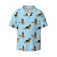 thumbnail image 1 of Vsdgher German Shepherd Dog Print Men's Wrinkle Free Untucked Cuban Shirt Business Casual Button Down Shirts Short Sleeve Shirt, 1 of 1
